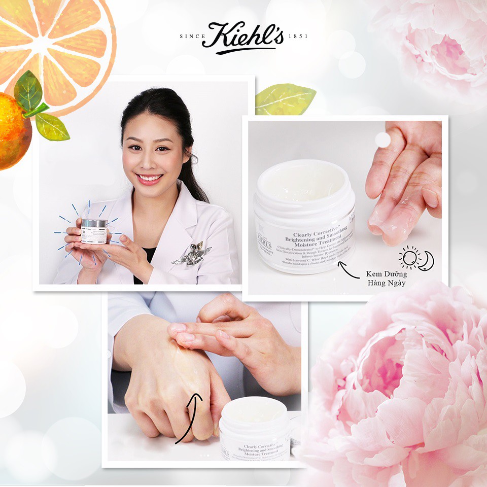 Kem dưỡng ẩm trắng da Kiehl’s Clearly Corrective Brightening And Smoothing Moisture Treatment