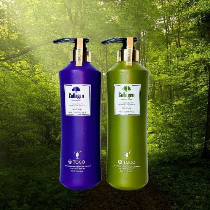 Cặp dầu gội dầu xả COLLAGEN TOCO Italia 785ML CHÍNH HÃNG – Phục hồi, kích thích mọc tóc, mềm mượt
