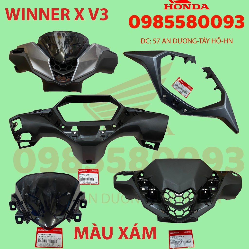 DÀN ÁO, BỘ ĐẦU ĐÈN WINNER V3 MÀU XÁM