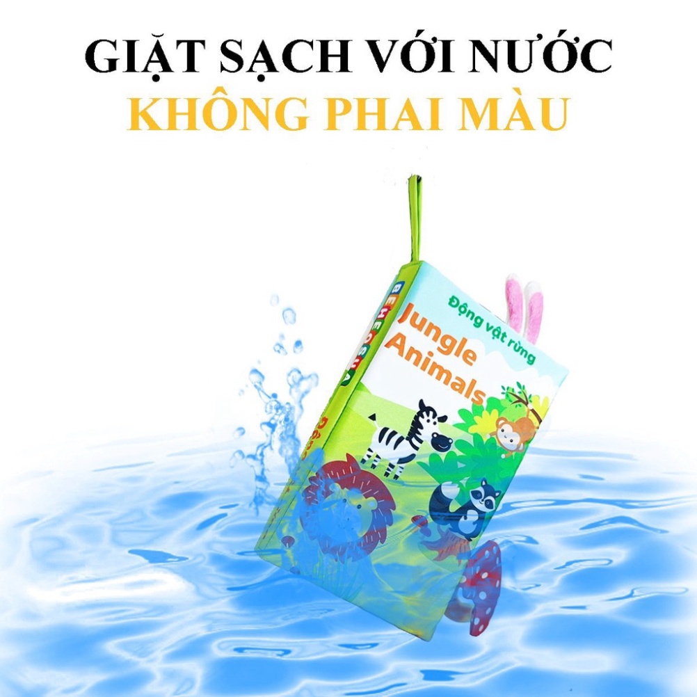 Sách vải cho bé - Sách vải tương tác đoán đuôi con vật phiên bản cao cấp sinh động thương hiệu TOPKIDS