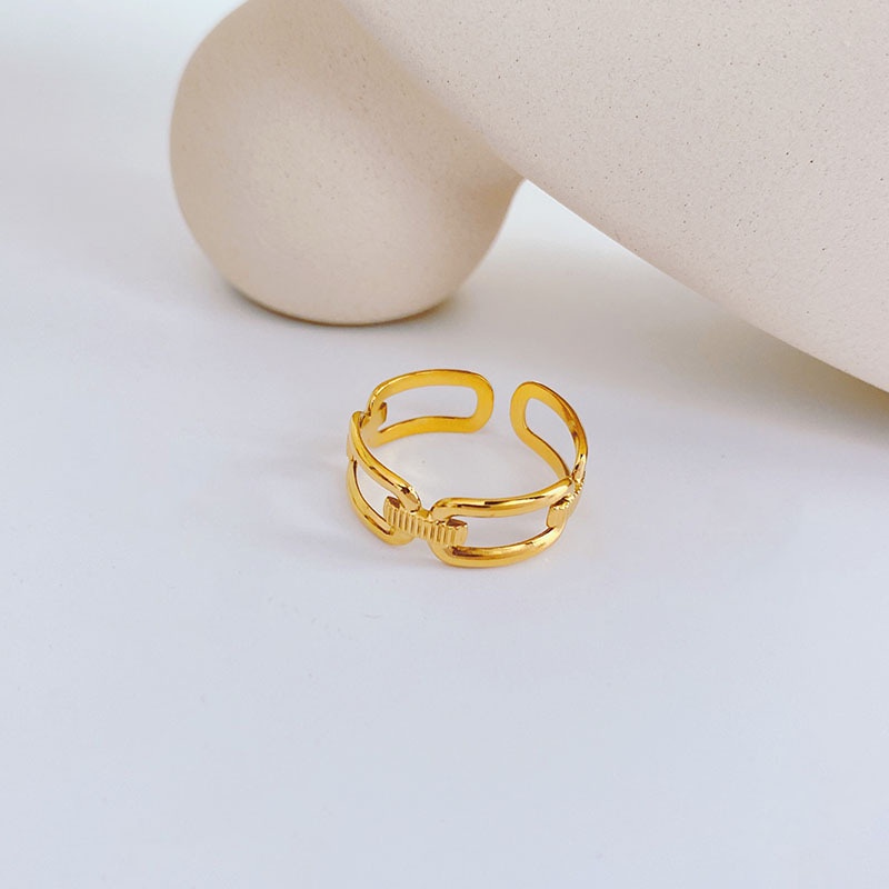 Nhẫn Hở Tùy Chỉnh Bằng Thép Titan Phong Cách Hàn Quốc Đơn Giản Độc Đáo