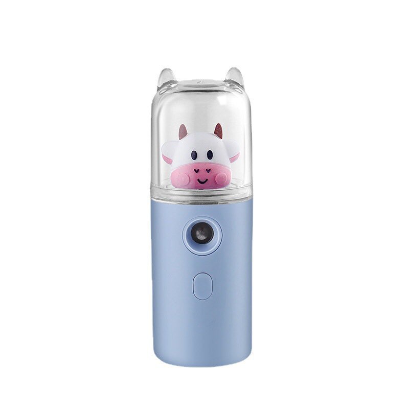 [𝐍𝐄𝐖] Máy phun sương mini sạc tích điện Unicorn Sleepy 30ml, Hình Chú Bò Sữa 4 Màu