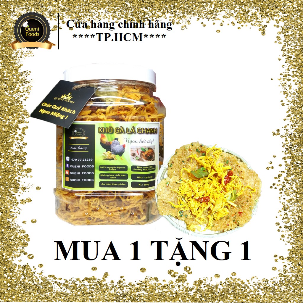 [Mua 1 tặng 1] Cơm cháy lắc khô gà lá chanh 500gr - Ngon hết sẩy - Tặng bim bim