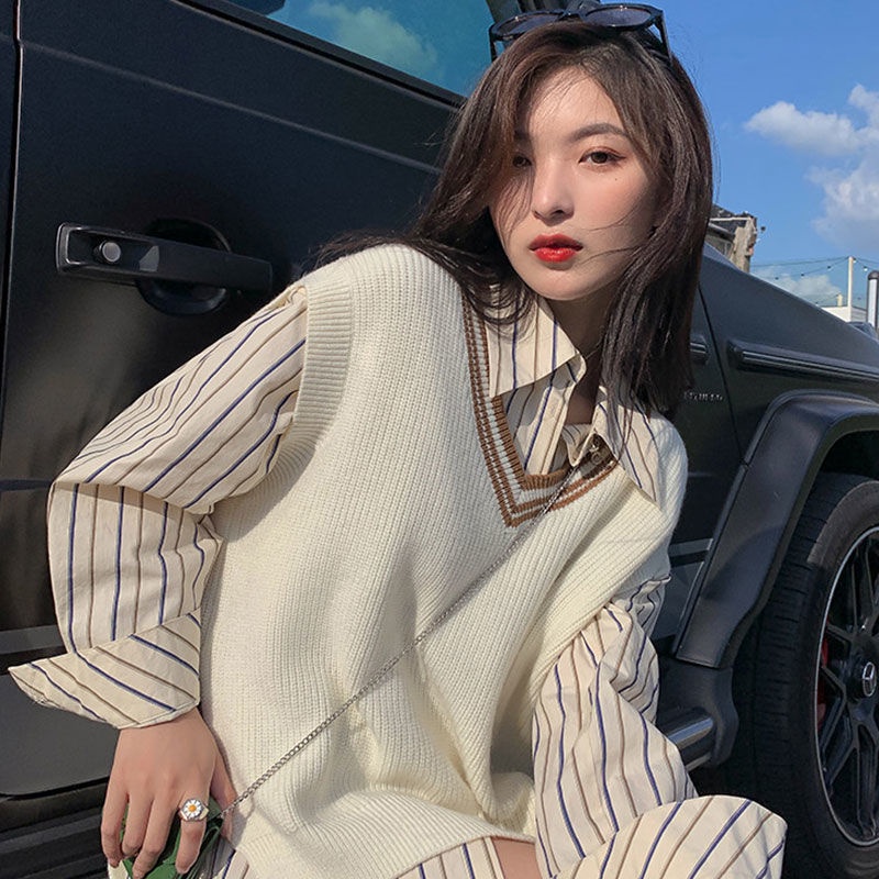 [ CÓ SẴN ] Áo gile (ghi lê) len nữ hàn quốc dáng dài phong cách hàn quốc hoạ tiết ngựa vằn - tiemmaimeo1987 | BigBuy360 - bigbuy360.vn