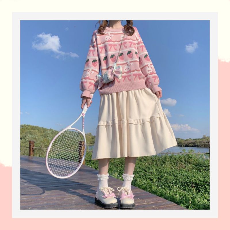 Chân váy xòe 2 tầng midi dáng dài hàn quốc,chân váy dài cho người lùn phòng cách hàn quốc màu be 01