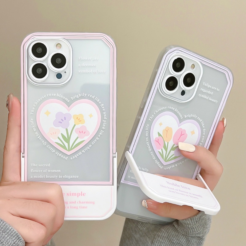 Ốp Điện Thoại Có Giá Đỡ Ẩn Hình Hoa Cho iphone13Pro / iPhone 12Promax 11 / xs / xr /