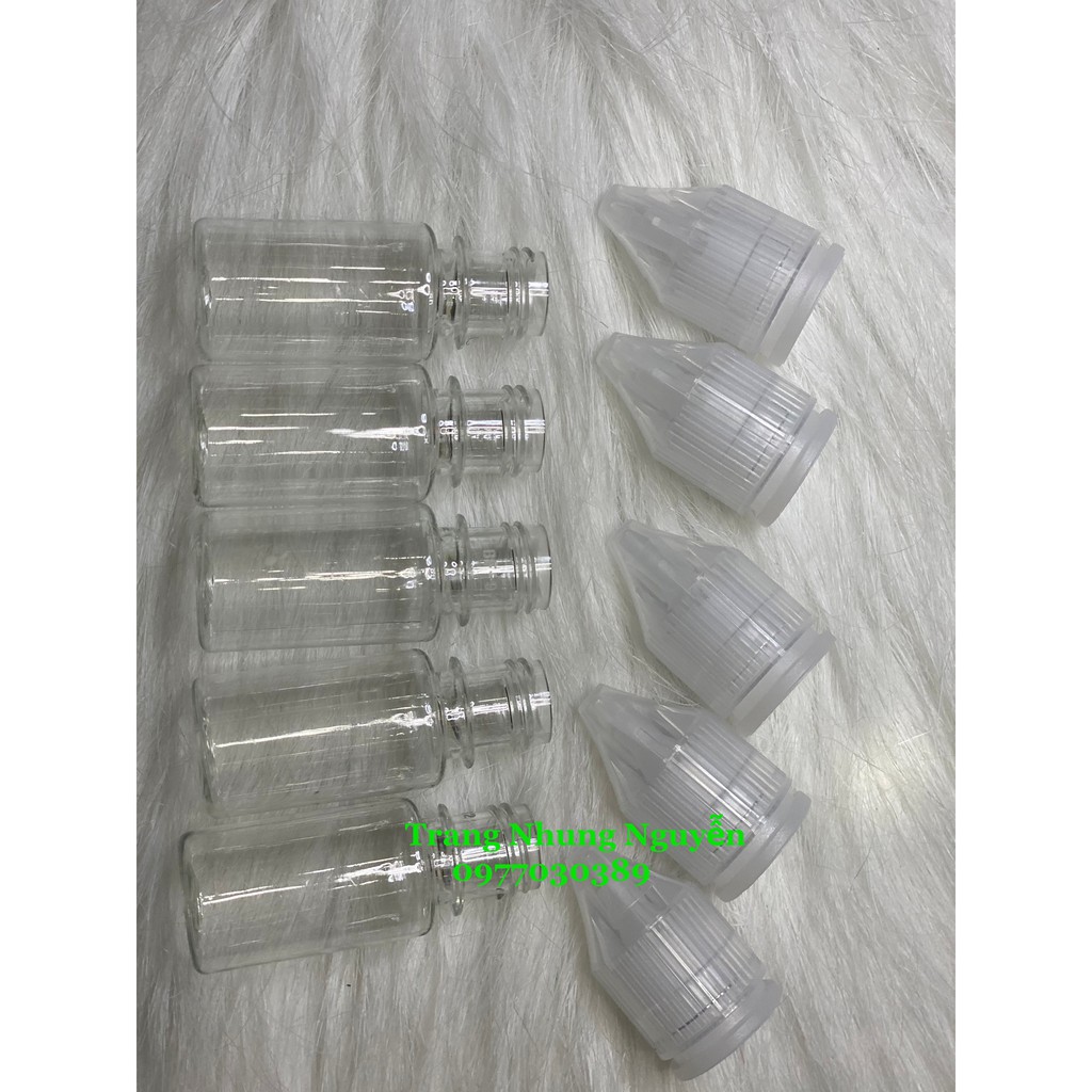 Lọ nhựa 10ml chiết mực xăm nắp trắng