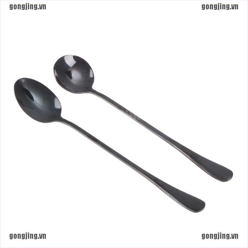 1 Muỗng Cà Phê Cán Dài Bằng Thép Không Gỉ
