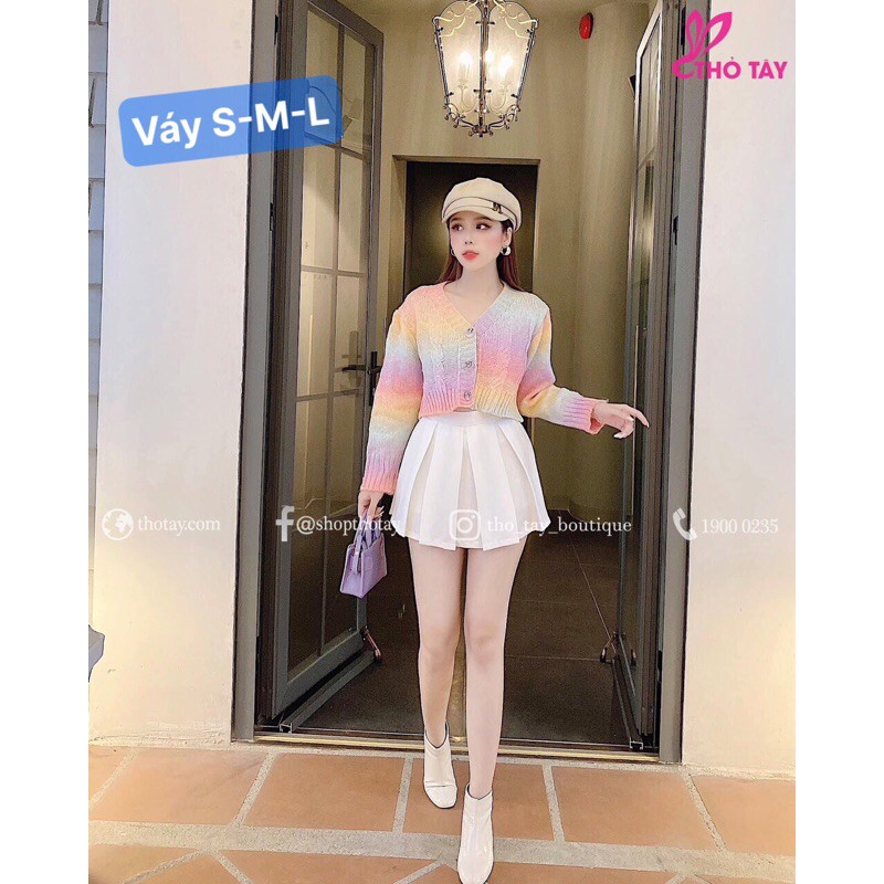 Chân váy xoè xếp ly có quần bên trong