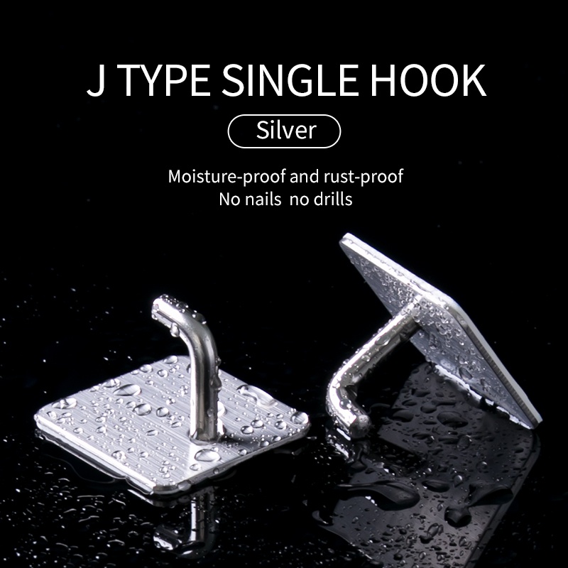 Set 10 Móc Treo Đồ Dán Tường Bằng Thép Không Gỉ