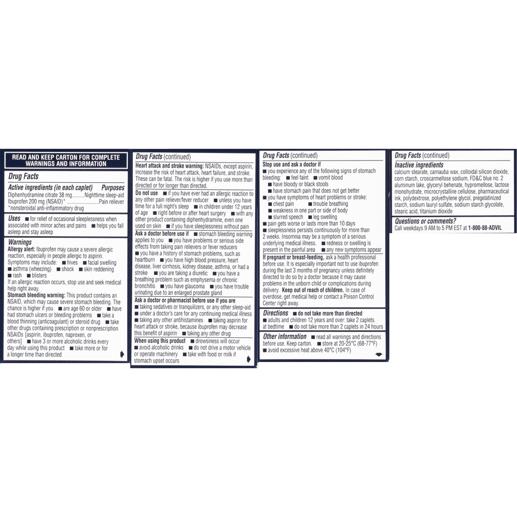 [DATE 5/2022] Ádvil PM 200mg Coated Caplets 40 VIÊN