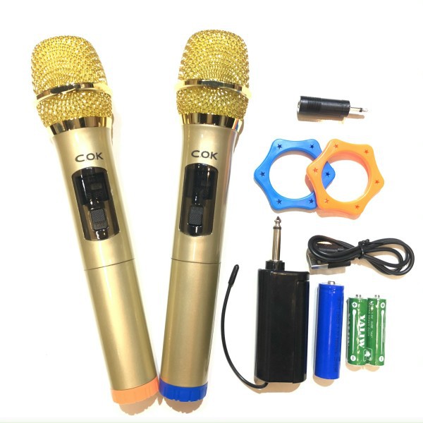 Micro Không Dây Đa Năng COK ST-123 ( 2 micro ) UHF Cao Cấp Chuyên Dùng Cho Loa Kéo, Ampli, Mic Hút Hát Karaoke Cực Nhẹ