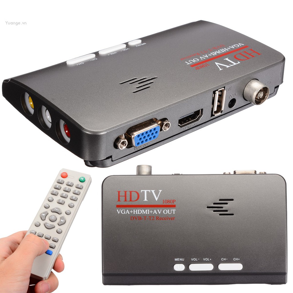 Thiết bị chuyển đổi TV thường thành smart TV Full HD 1080P VGA Version DVB-T / T2 TV Box AV CVBS có remote