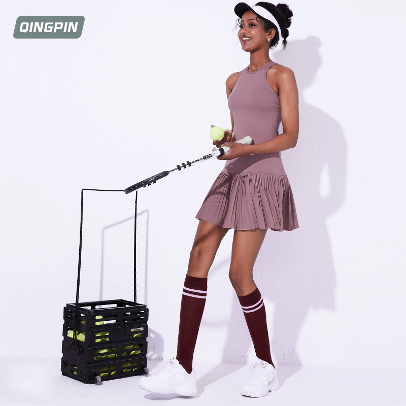 Miss Lily Mới Đầm Tennis Thể Thao Ngoài Trời Một Mảnh Với Đệm Ngực Xếp Ly Có Thể Tháo Rời Cho Nữ