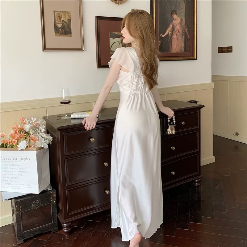 VÁY LỤA BO CHUN HÀNG QUẢNG CHÂU CÓ SẴN