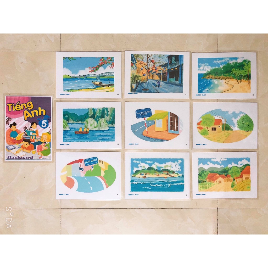 Flashcard Tiếng Anh VPPT&T Lớp 5 - In 2 Mặt - Ép plastic FLC0156