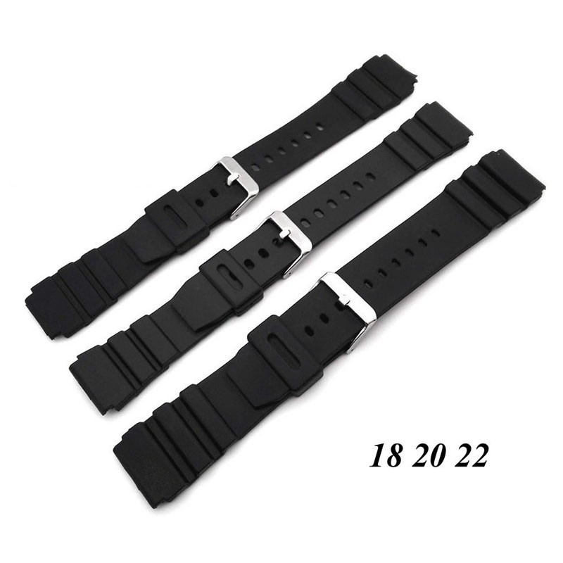 Dây đeo silicone thay thế cho đồng hồ 18-22mm thiết kế chống nước chất lượng cao