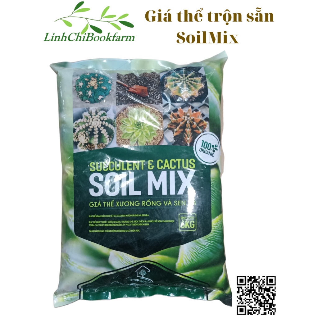 Đất trồng sen đá, xương rồng Soil Mix (bao 6kg) - giá thể bổ sung dinh dưỡng cho cây trồng thông thoáng, không ngập úng