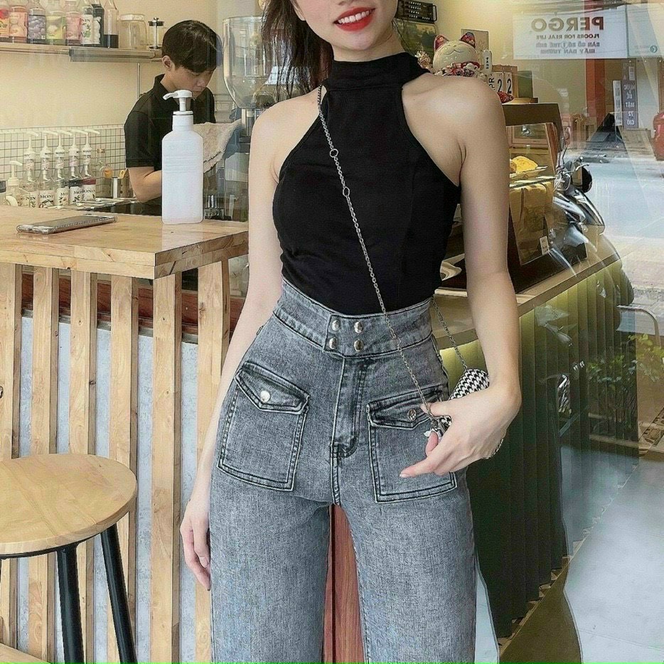 Áo kiểu cổ yếm có mút ngực hot siuee hot hit anh thật đủ màu