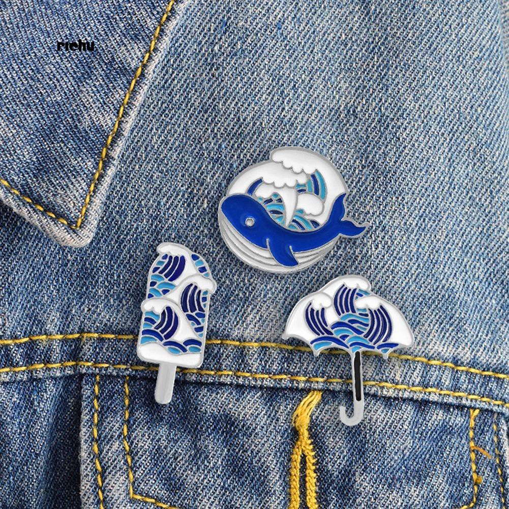 Trâm Cài Áo Hình Cá Voi Gợn Sóng Thời Trang