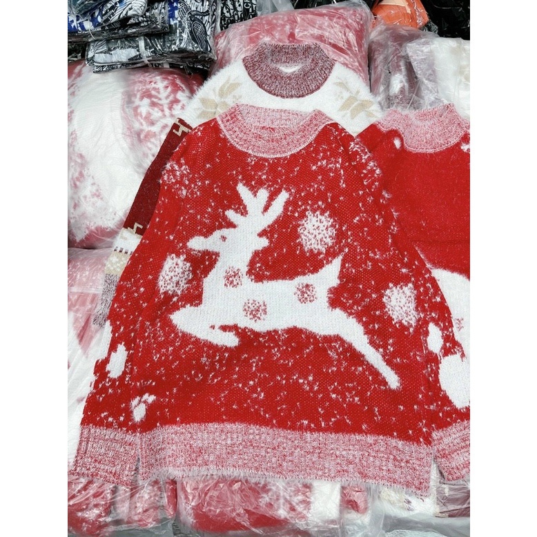 Áo Len Noel Nữ, Áo Cổ Tròn Tay Dài Form Dáng Rộng Chất Len Dày Dặn Họa Tiết Giáng Sinh Thời Trang Thu Đông Siêu Xinh, Ấm | BigBuy360 - bigbuy360.vn