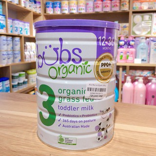 Sữa bò Bub Organic Úc 800g