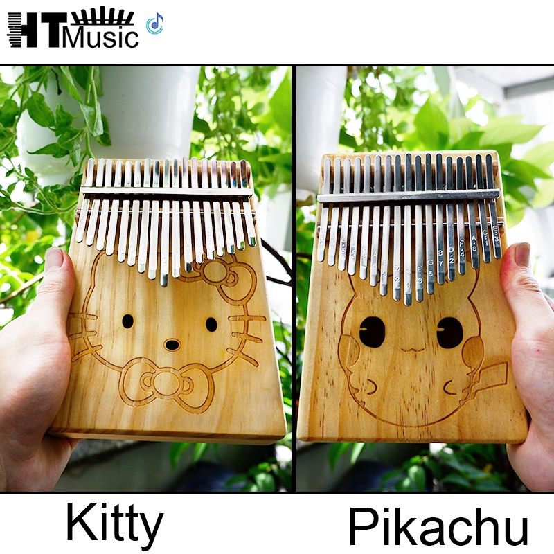 Đàn kalimba 17 phím pikachu và mèo kitty