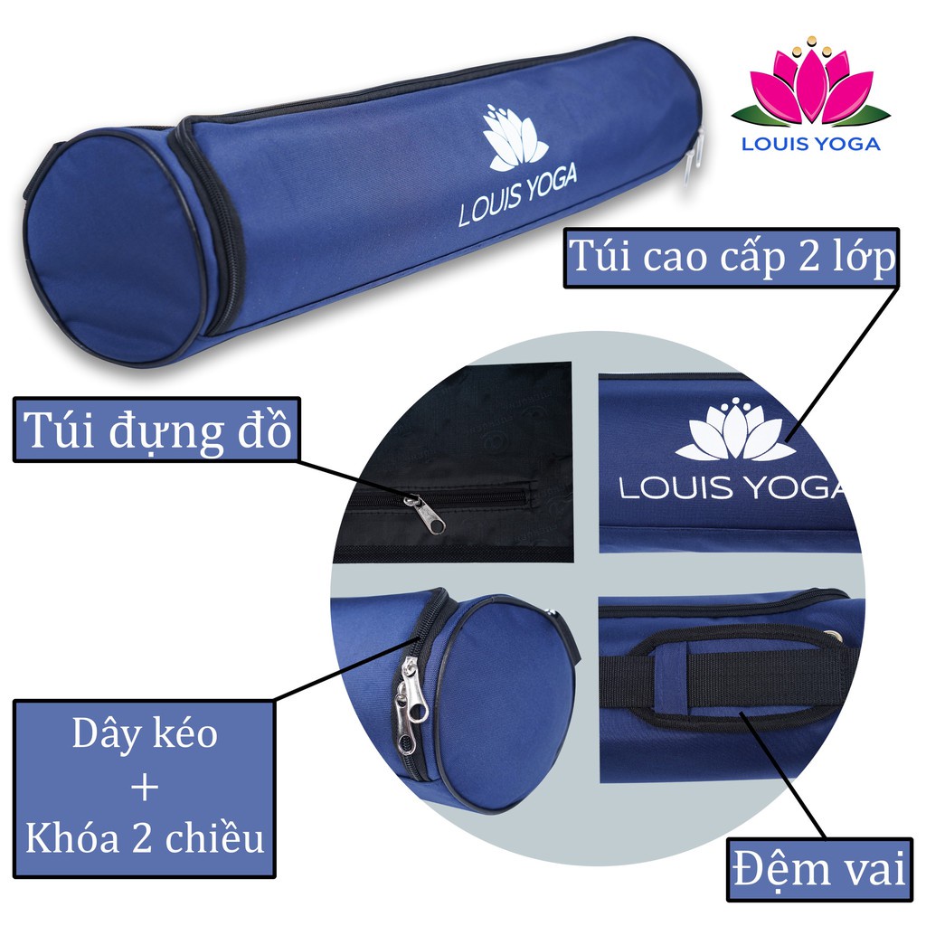 Thảm cao su Louis queen - Thư viện Yoga - Thảm cao su tự nhiên dày 5mm, nặng 3,2kg, Kích thước: 185cm x 68cm