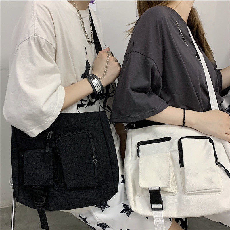 Túi Đeo Chéo Vải Canvas Nhiều Túi Thời Trang Cá Tính 19863
