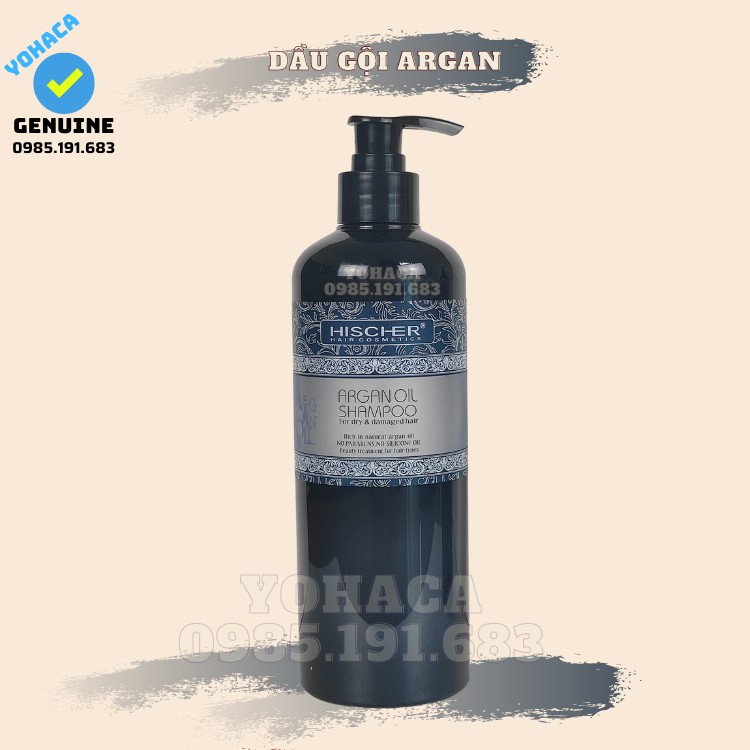 Cặp Dầu Gội Xả Phục Hồi Hischer Argan oil 500ML *2