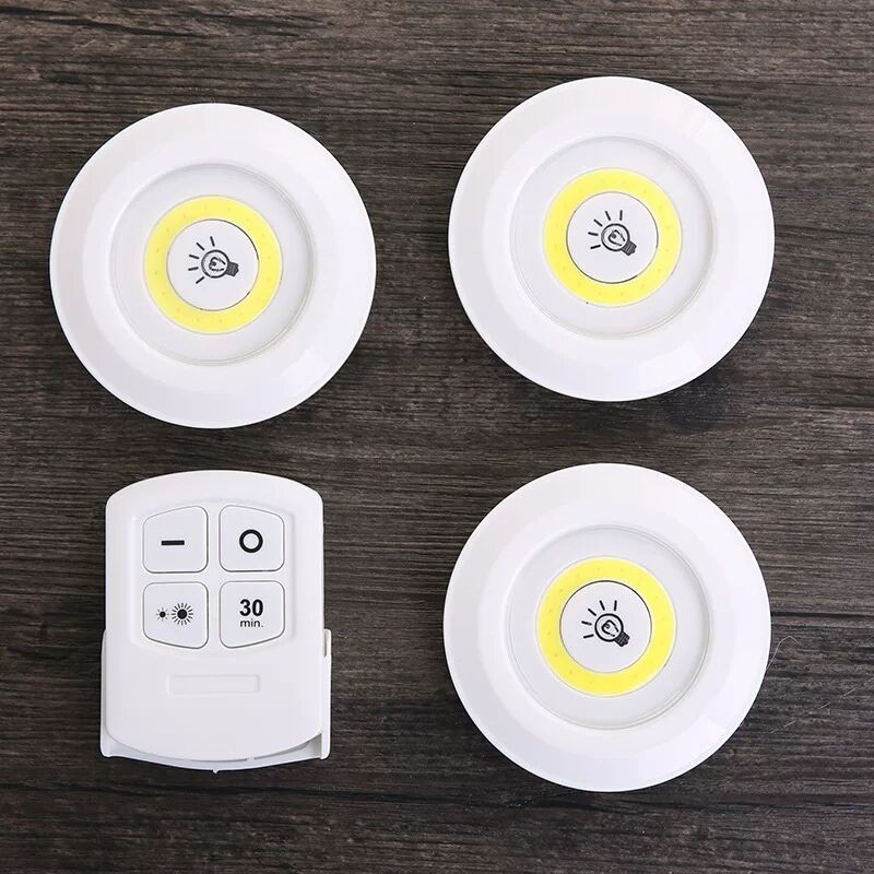 Đèn Led Dán Tường 3 Bóng Đa Năng 2 Chế Độ Ánh Sáng Kèm Điều Khiển Từ Xa