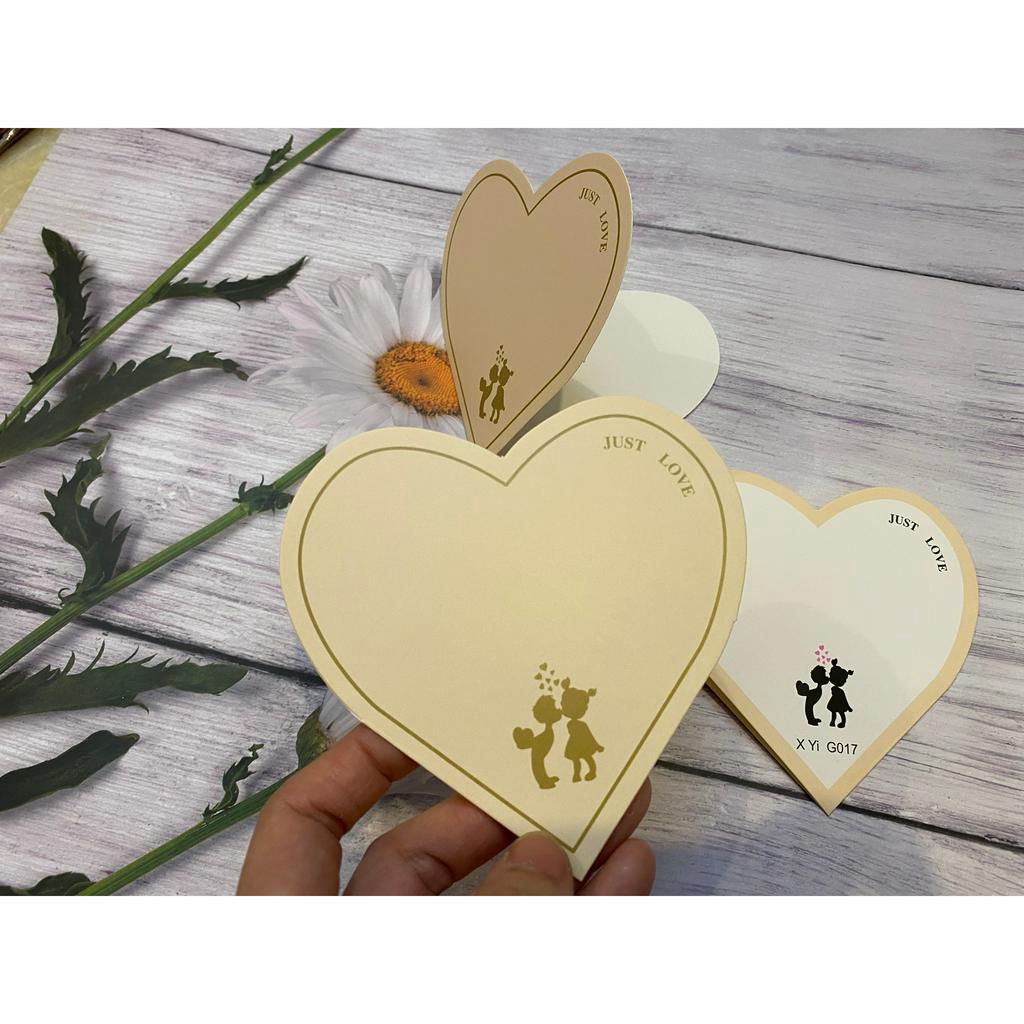 Thiệp Hình Trái Tim Thiệp chúc mừng thiệp phong bì Cài Bó Hoa Gói Quà Siêu Xinh - PK2029