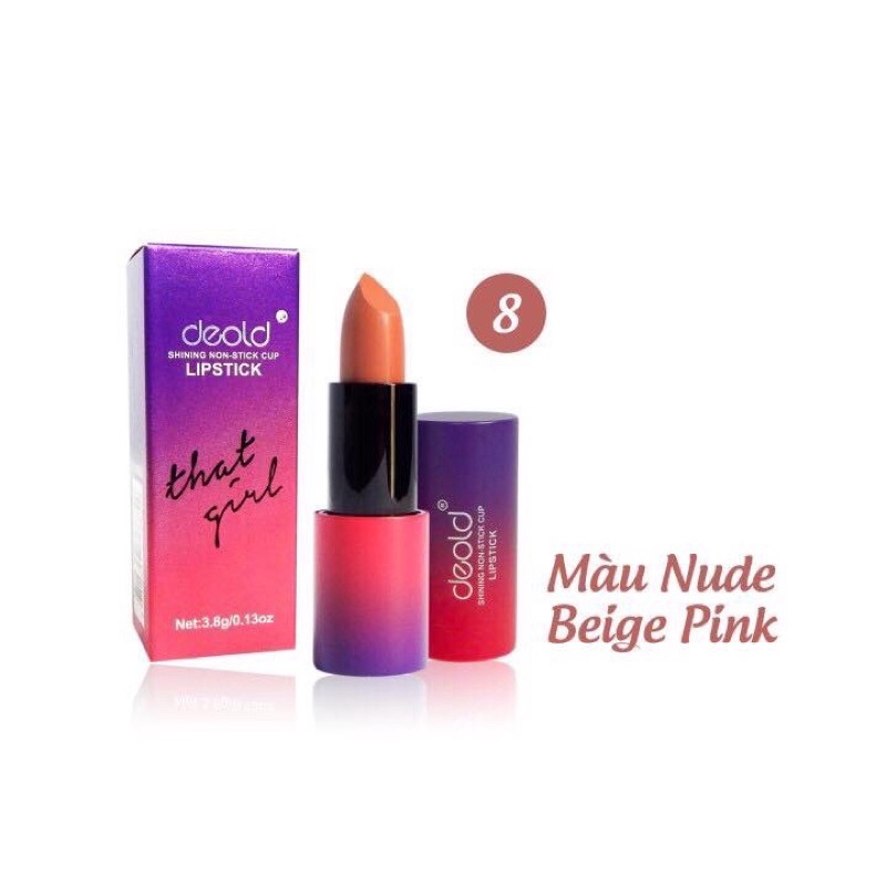 Son môi cao cấp bền màu Deold đỏ cam số 3 mua 1 tặng 1