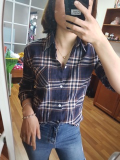 [ảnh thật] áo sơ mi kẻ