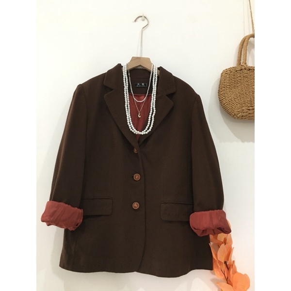 Áo blazer nâu HÀN cúc xịn 2 lớp siêu xịn mới ken