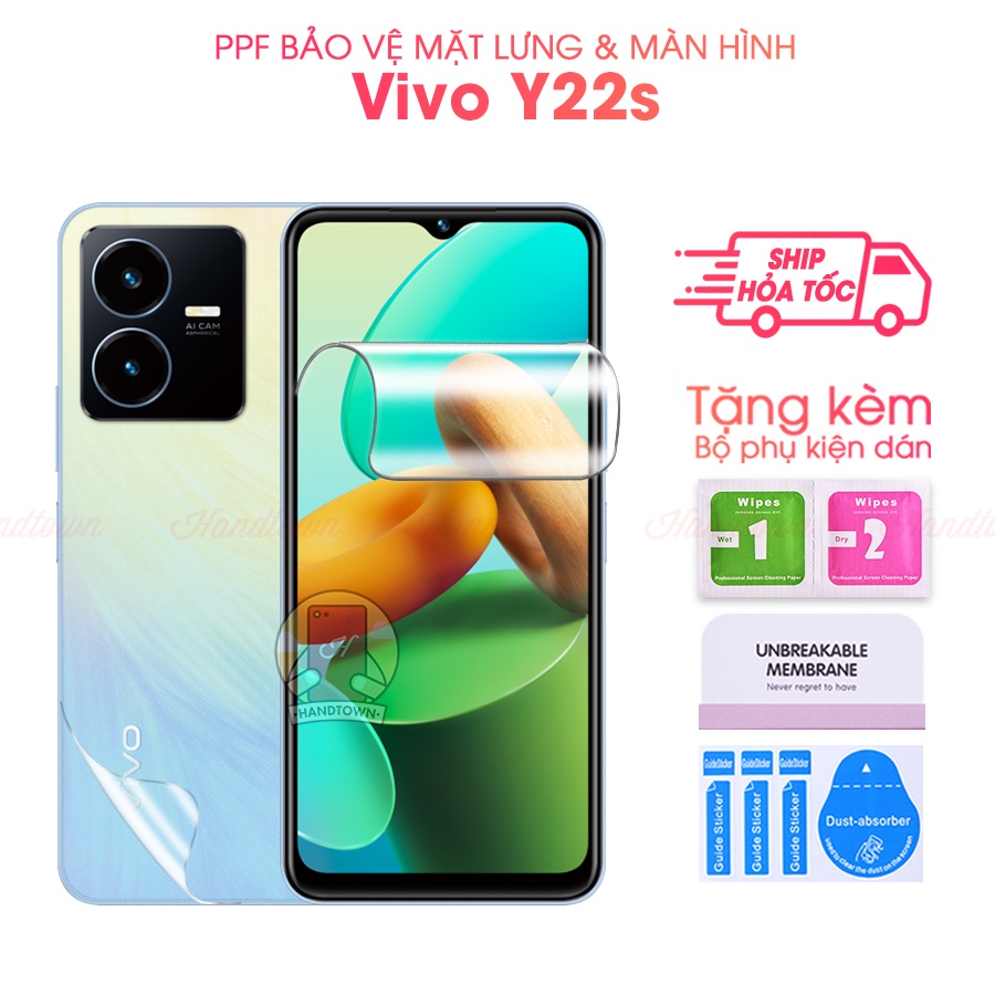 Dán PPF Film bảo vệ Vivo Y22s bảo vệ màn hình skin mặt lưng chống vân cường lực dẻo Handtown