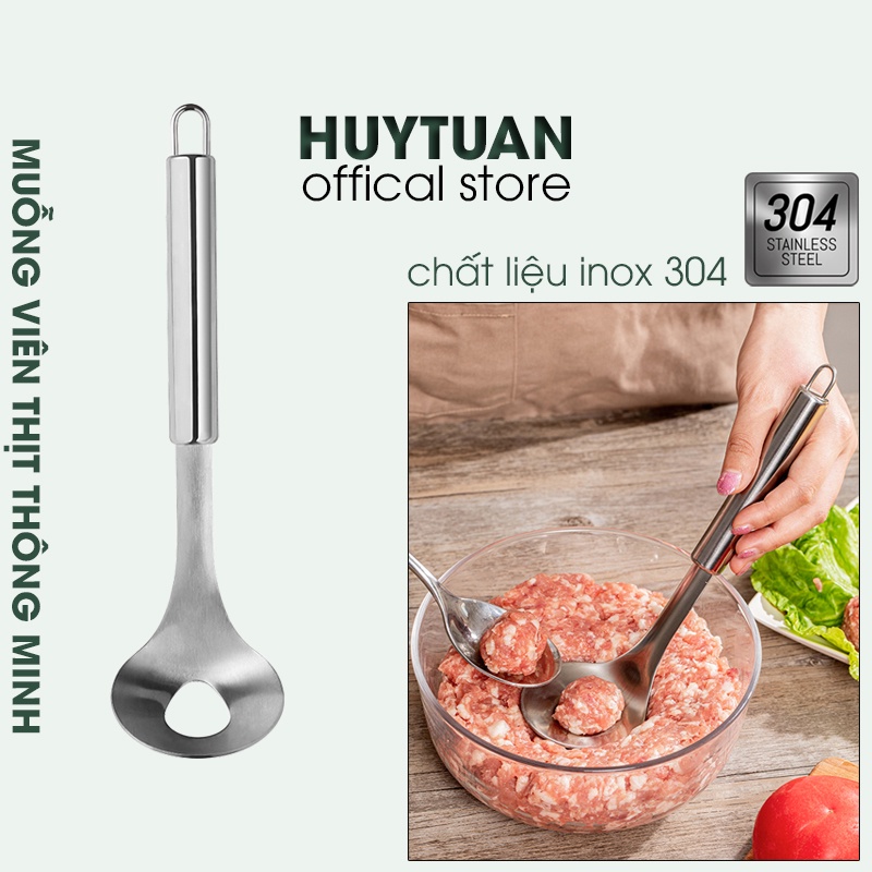 Dụng cụ làm thịt viên, cá viên, mọc viên chống dính bằng inox 304 - Muỗng viên thịt thông minh tiện ích (MVT02)