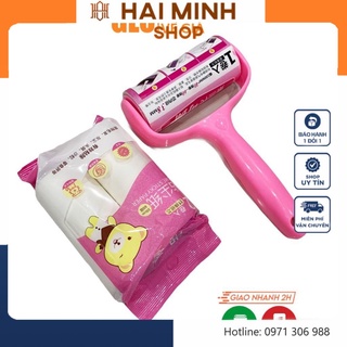  Cây Lăn Bụi Quần Áo Cán Cong Kèm 2 Cuộn Lăn Thay Thế