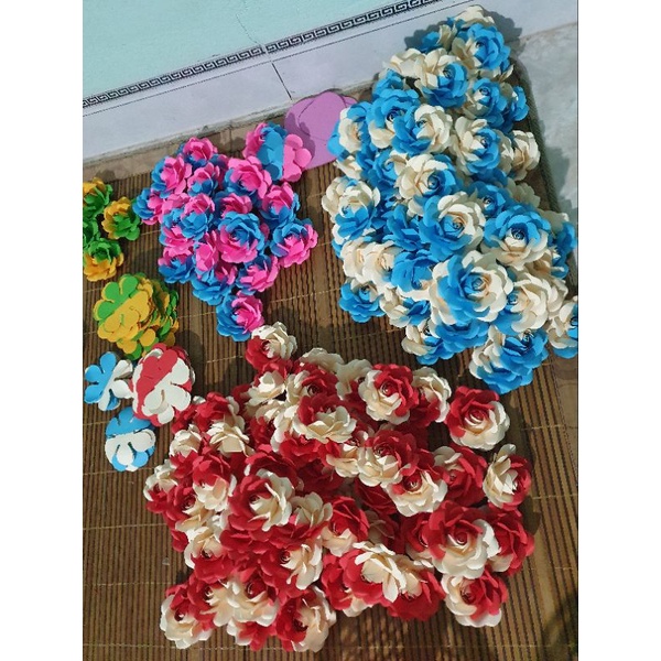 Hoa giấy mỹ thuật 7cm lên bó xiu xinh