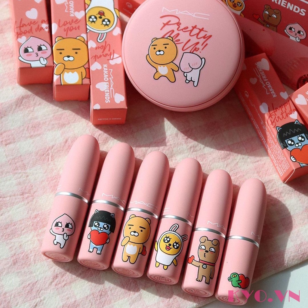 Son Mac Kakao Friends  phiên bản giới hạn vỏ hồng emition cực xinh, hàng chuẩn Auth xả lỗ bao check
