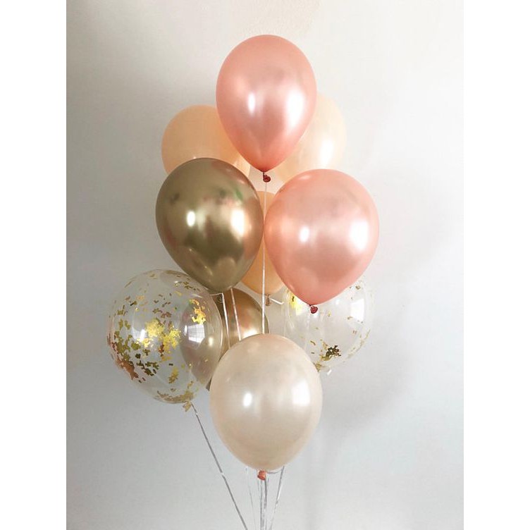 Combo 10 quả rose gold, trong suốt thả nhũ vàng