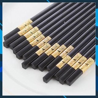 Set 10 đôi đũa mạ vàng chống mốc an toàn cho sức khoẻ