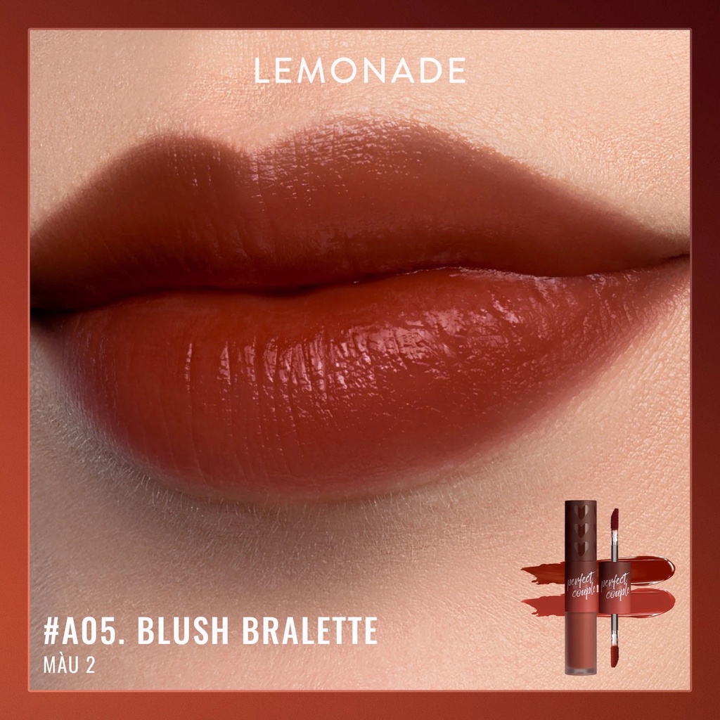 Son Kem Lì Lemonade Perfect Couple Lip Fashionistar Matte Lip Cream Water Lip Tint 05.Blush Bralette