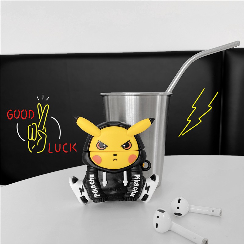 🤟 Bao airpod 🤟 Vỏ tai nghe airpod pikachu hip hop rất ngầu ,airpod 1, 2, pro ( hàng cao cấp loại xịn dầy dặn )