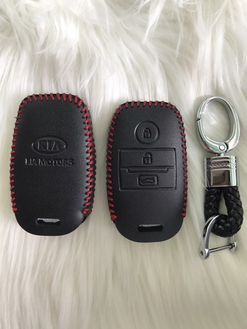 Bao Da khóa Thông Minh Smart key KIA seltos cerato k3 k5 sorento rio rondo soluto kèm móc khóa