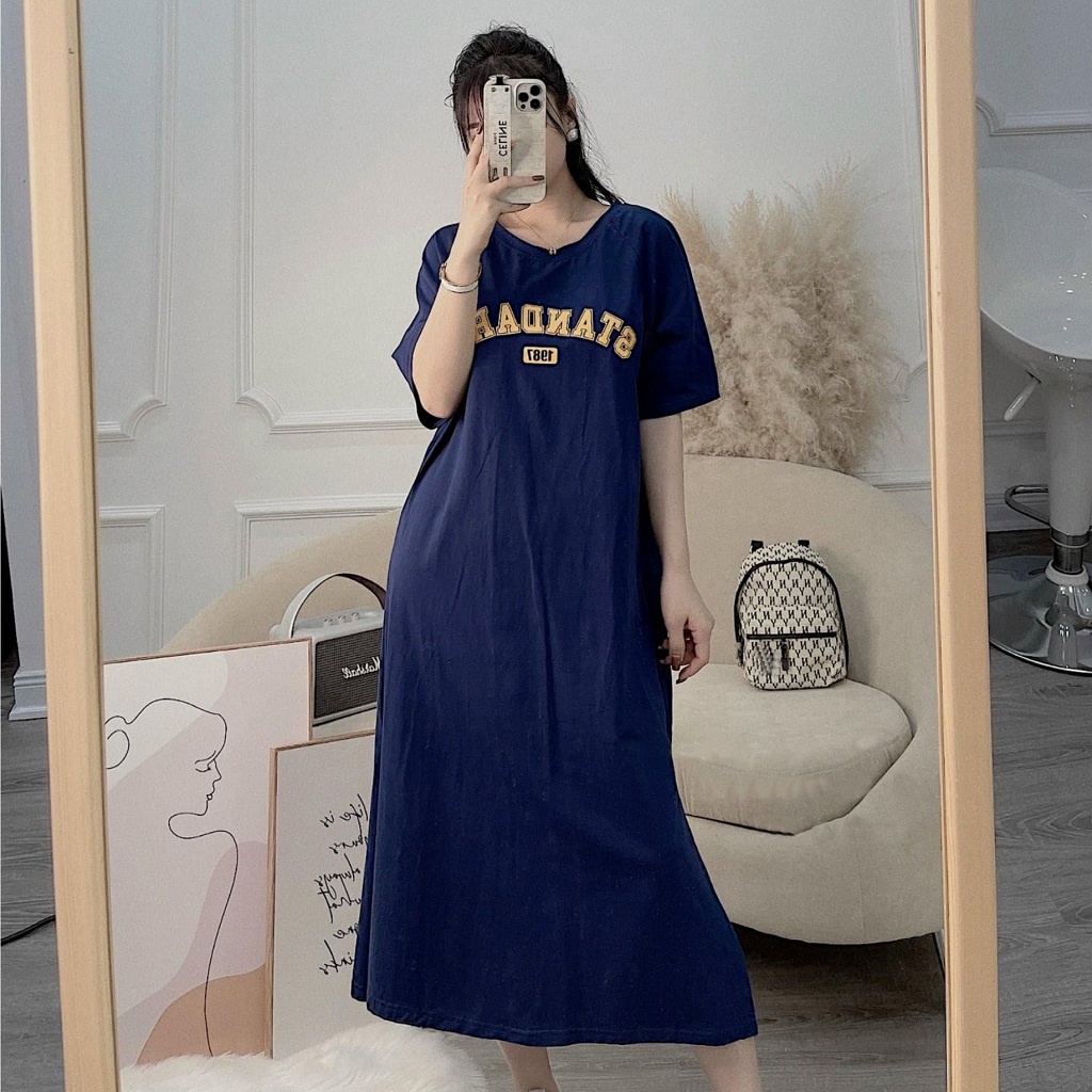 Đầm suông dài, váy suông bầu chất cotton Gemmy House Stand