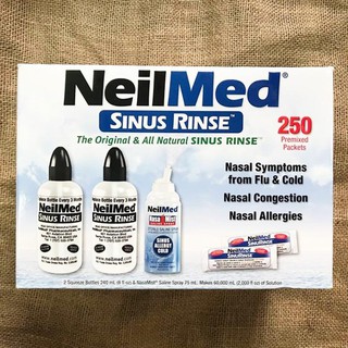 Bộ sản phẩm nước muối rửa mũi (nước muối sinh lý) Neilmed Sinus Rinse 250 gói