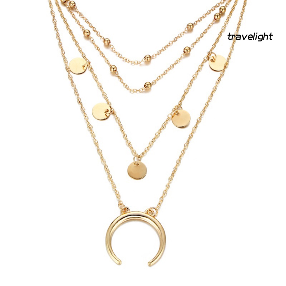 Vòng Cổ Choker Nhiều Lớp Mặt Hình Đồng Xu Phong Cách Boho Thời Trang Cho Nữ