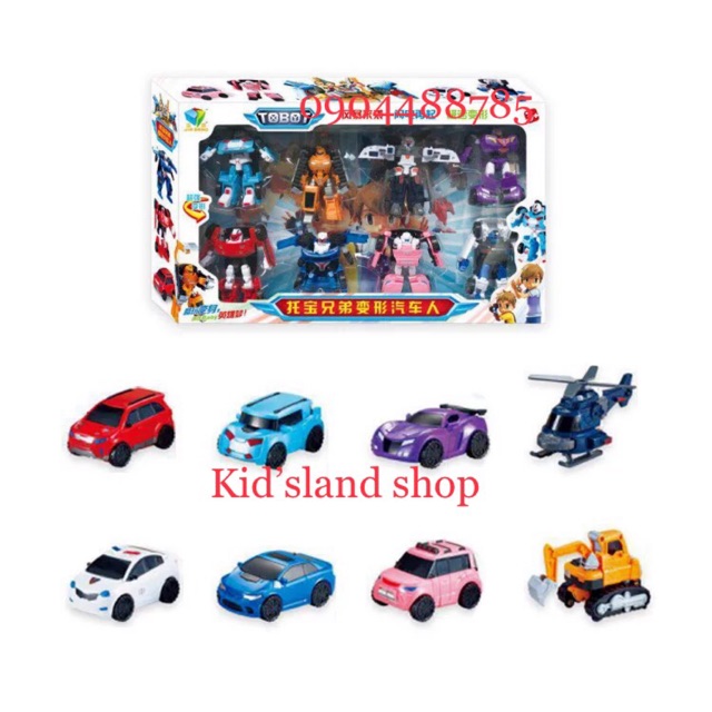 Set 8 robot mini biến hình thành ô tô,máy bay