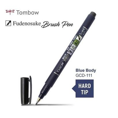 Bút Lông Fudenosuke Tombow GCD-111 - Ngòi Cứng - Màu Đen (tặng kèm gôm đen )